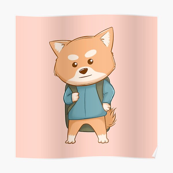 Backpack Traveler Shiba Inu Poster