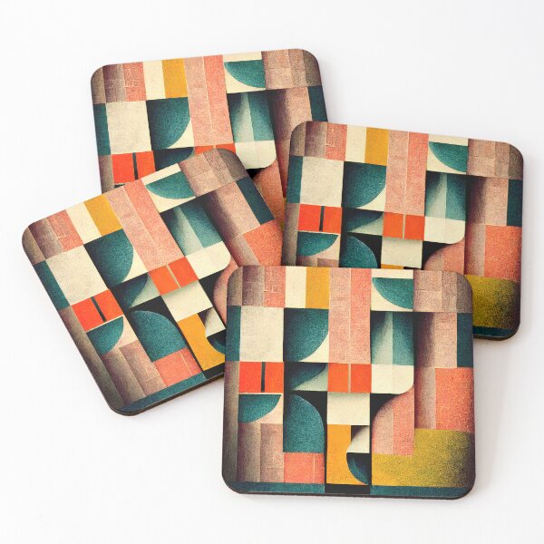 Item preview, Vintage colorful pattern in retro colors geometric shapes designed and sold by HappyTrippy.