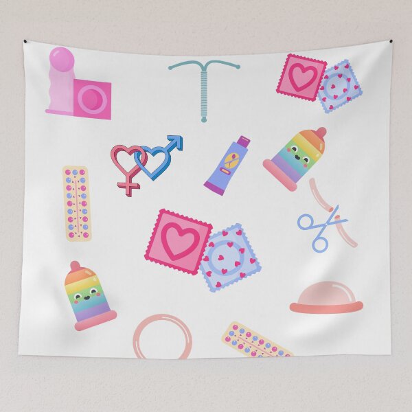 Item preview, Birth control with condoms and more teaching contraception birth control pills spermicide diaphragm cap hormonal IUD vasectomy for teacher safe sex designed and sold by Lady-Frost.