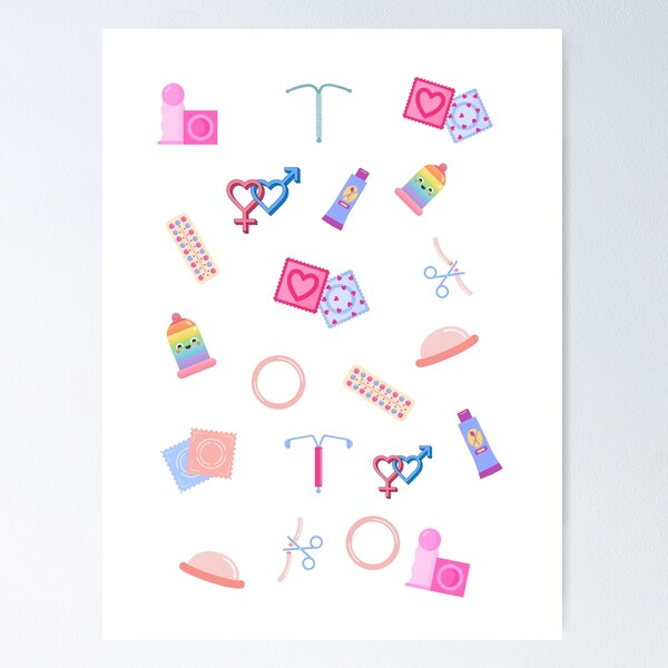 Item preview, Birth control with condoms and more teaching contraception birth control pills spermicide diaphragm cap hormonal IUD vasectomy for teacher safe sex designed and sold by Lady-Frost.