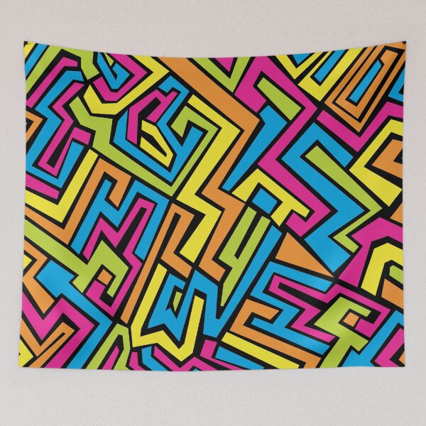 Item preview, Colorful Neon Graffiti Street Art Pattern designed and sold by idovedesign.