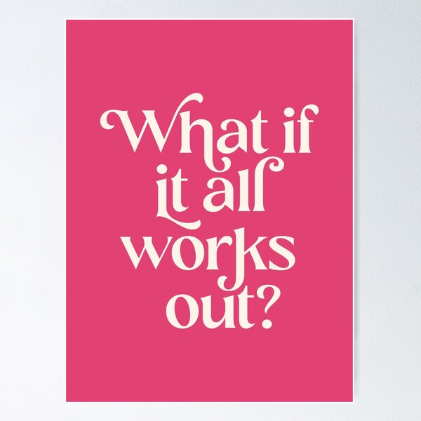 Item preview, What If It All Works Out in Pink and Cream designed and sold by GraphicBicycle.