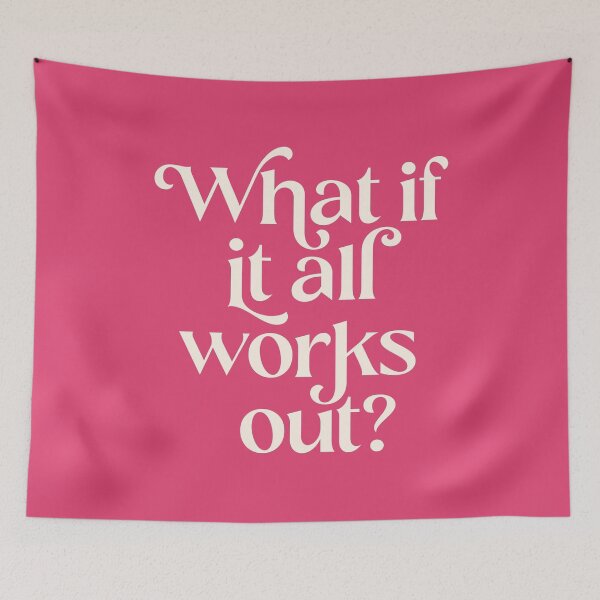 Item preview, What If It All Works Out in Pink and Cream designed and sold by GraphicBicycle.