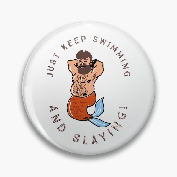 Item preview, Merman Gay Bear with Just Keep Swimming and Slaying sentence - Gay Bear Merman pride month designed and sold by ItalianCub.