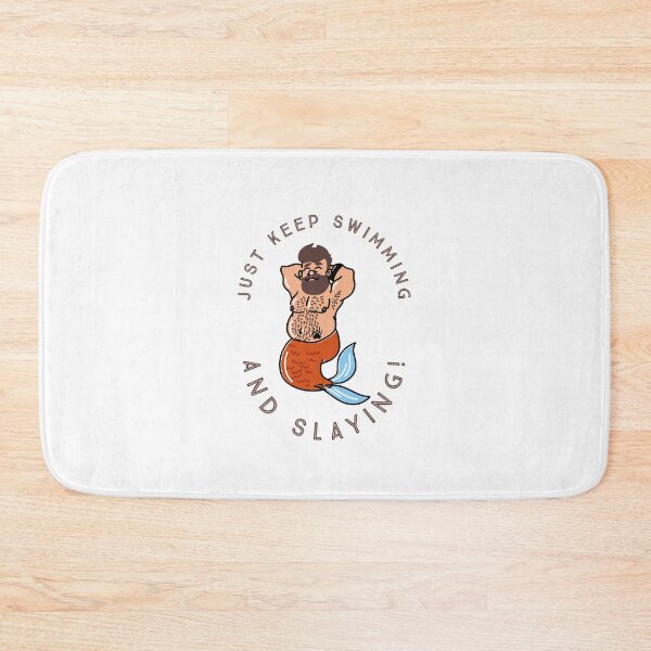 Item preview, Merman Gay Bear with Just Keep Swimming and Slaying sentence - Gay Bear Merman pride month designed and sold by ItalianCub.