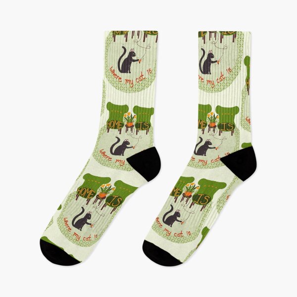 Item preview, Home is Where My Cat Is | New Home | black green designed and sold by Ingrid Poole.