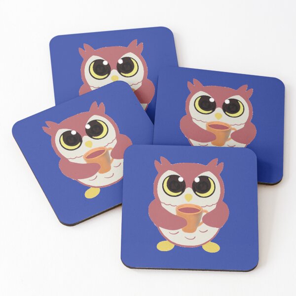 Item preview, Moon eyed cute owl with hot chocolate coffee designed and sold by glowvim.