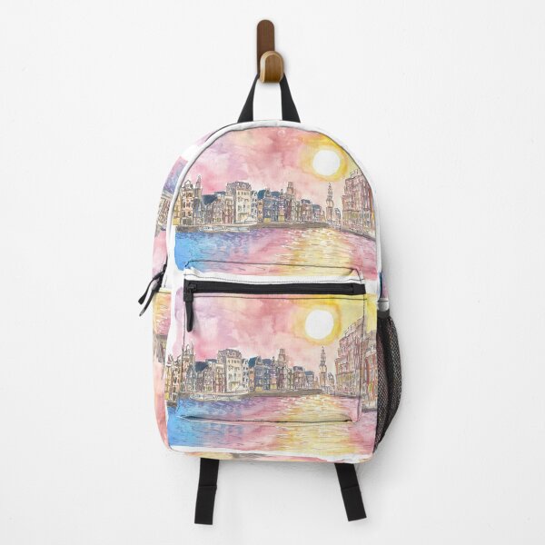 Item preview, Amsterdam View of Amstel and Munttoren at Sunset designed and sold by artshop77.