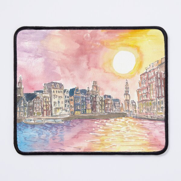 Item preview, Amsterdam View of Amstel and Munttoren at Sunset designed and sold by artshop77.