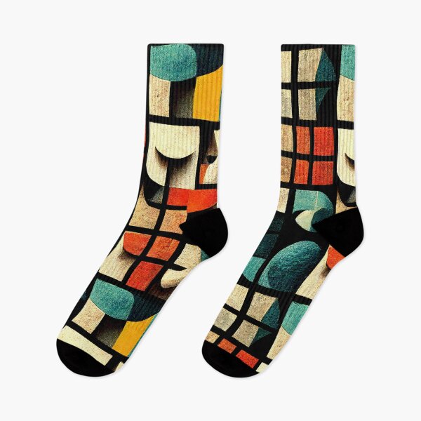 Item preview, Retro colors and shapes vintage colorful pattern designed and sold by HappyTrippy.