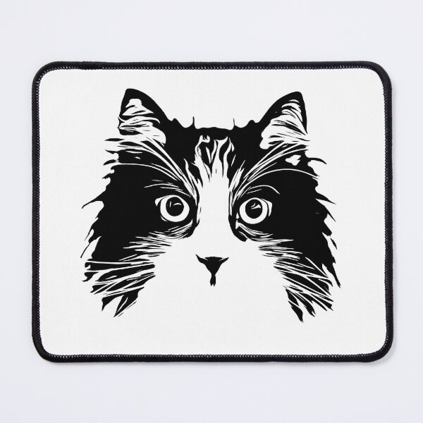 Item preview, white and Black Cat Face meow cat designed and sold by Ahmed-Fezo.