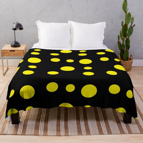 Item preview, Yellow dots black pattern designed and sold by tetibright.