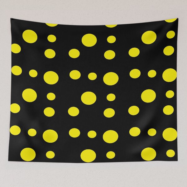 Item preview, Yellow dots black pattern designed and sold by tetibright.