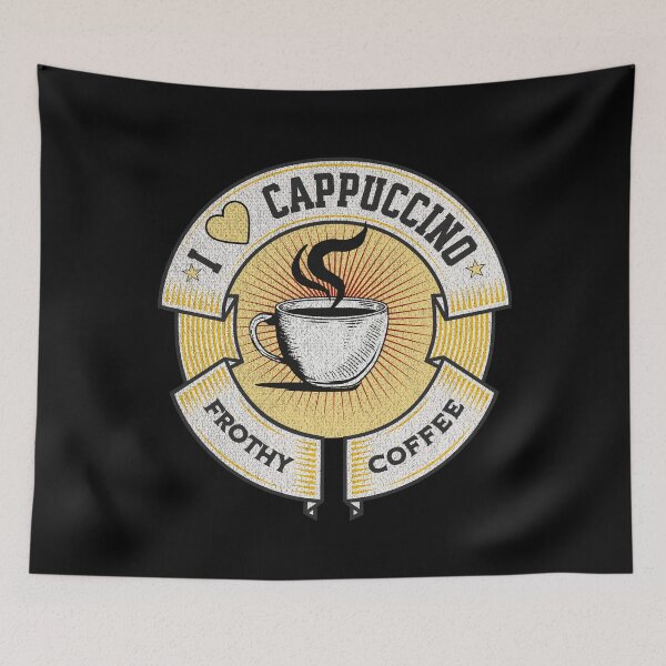 Item preview,  I love cappuccino, frothy coffee,coffee lovers, coffee fans, textured coffee design, Moms coffee, Dads coffee, coffee cup                   designed and sold by allycat57.