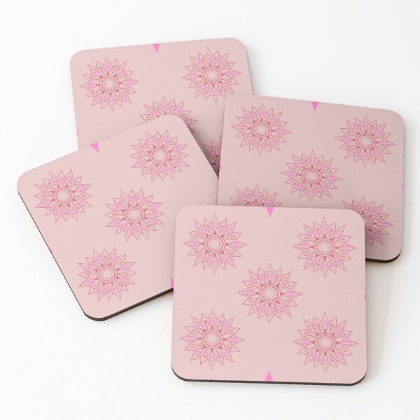 Item preview, Flower patterns red on pink designed and sold by Chaoticzarts.