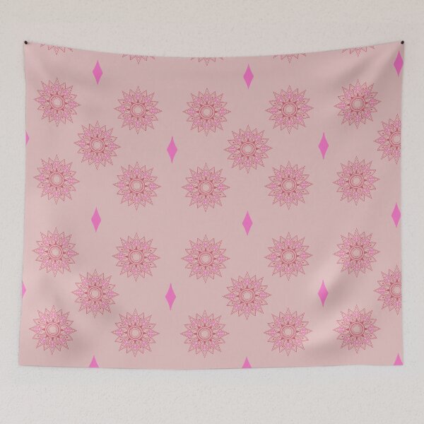 Item preview, Flower patterns red on pink designed and sold by Chaoticzarts.