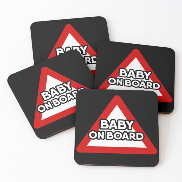 Item preview, BABY on Board Red and White Triangle Warning Sign, dog lover design designed and sold by RiciPaneto.