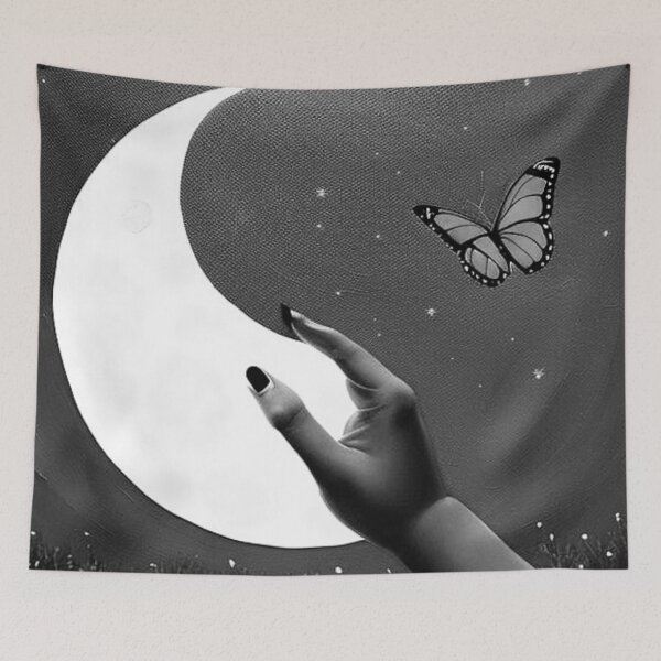 Item preview, Moon & Butterfly In Her Hands Poster designed and sold by skolfid brows ⭐⭐⭐⭐⭐ (5.0).