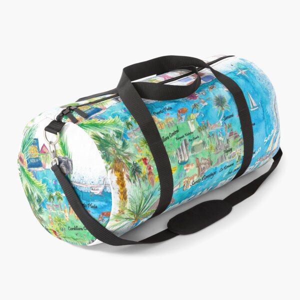 Item preview, Dominican Republic  Illustrated Travel  Map  with  Roads  and  Highlights designed and sold by artshop77.