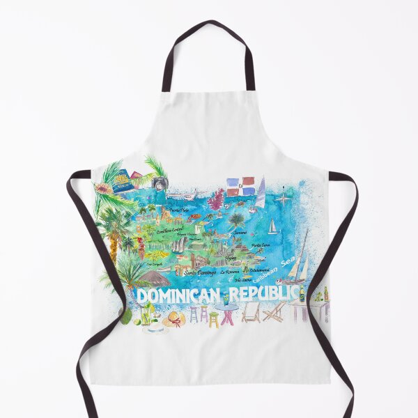 Item preview, Dominican Republic  Illustrated Travel  Map  with  Roads  and  Highlights designed and sold by artshop77.