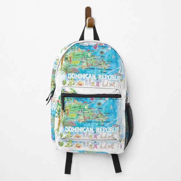 Item preview, Dominican Republic  Illustrated Travel  Map  with  Roads  and  Highlights designed and sold by artshop77.