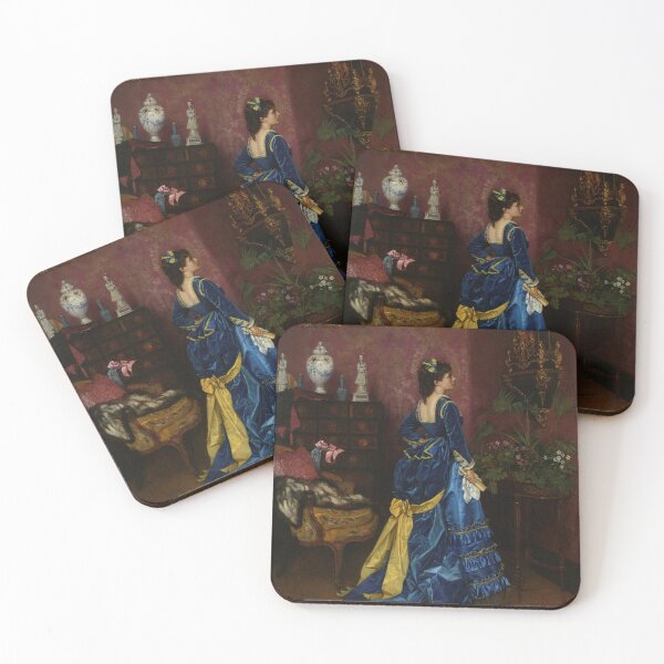 Item preview, The Blue Dress (1870) - Auguste Toulmouche designed and sold by SALON DES ARTS.
