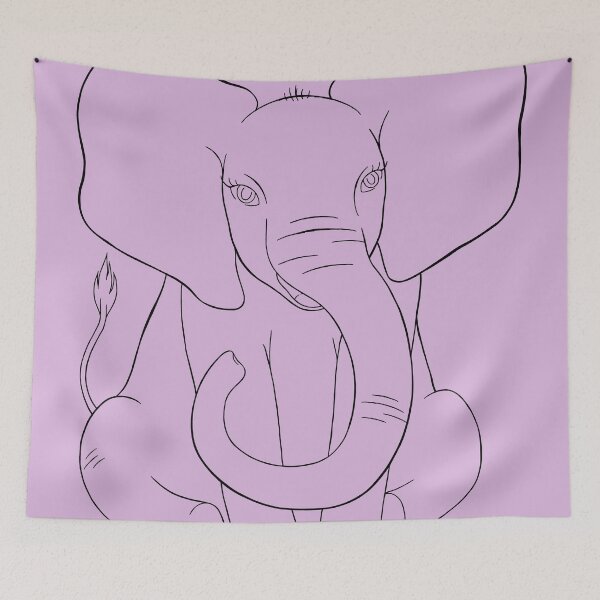Artikelvorschau, Baby-Elefant-Strichzeichnung entworfen und verkauft von artbychloetunni.