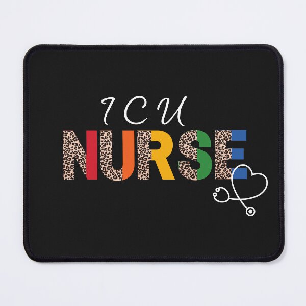 Artikelvorschau, ICU Nurse Leopard Print Rainbow (weißer Druck für dunklen Hintergrund) entworfen und verkauft von RhondaLily.