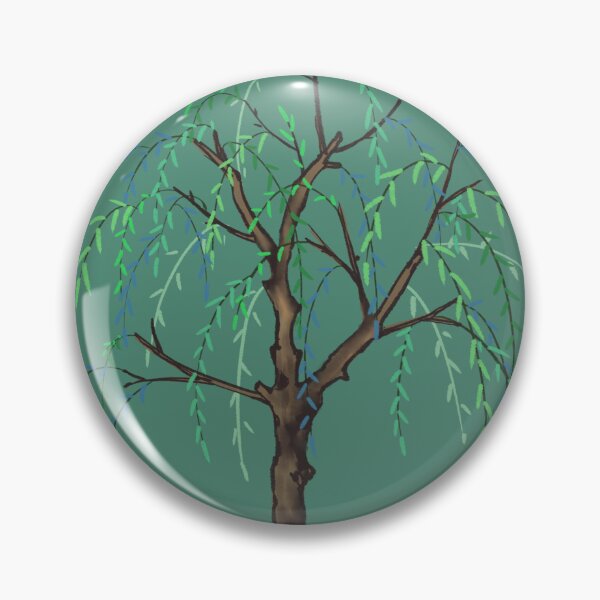 Item preview, Green willow tree watercolor illustration designed and sold by UnaWu533.