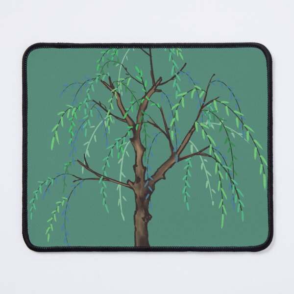 Item preview, Green willow tree watercolor illustration designed and sold by UnaWu533.