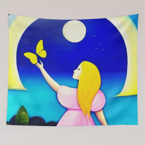 Item preview, Moon & Butterfly In Her Hands Poster designed and sold by skolfid brows ⭐⭐⭐⭐⭐ (5.0).