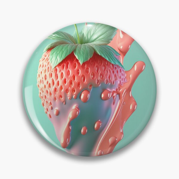 Item preview, A strawberry with a splash of milk on it  artwork plastel background 9 designed and sold by jetaiart.