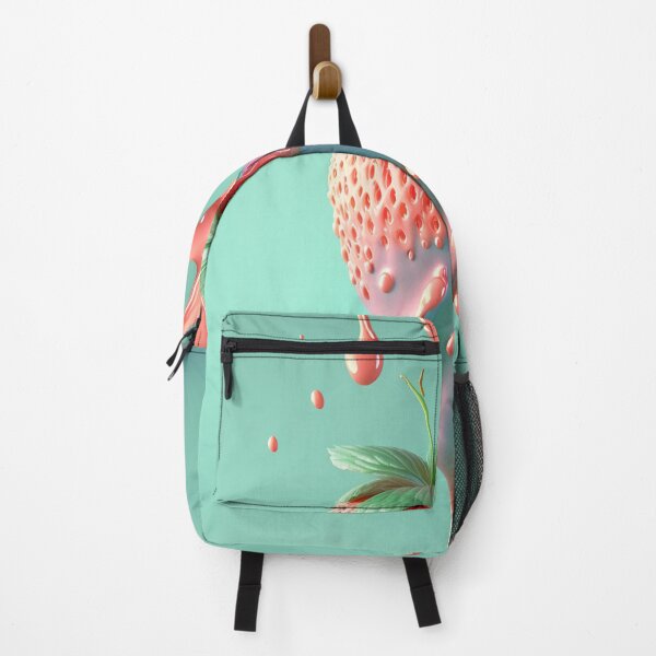 Item preview, A strawberry with a splash of milk on it  artwork plastel background 9 designed and sold by jetaiart.