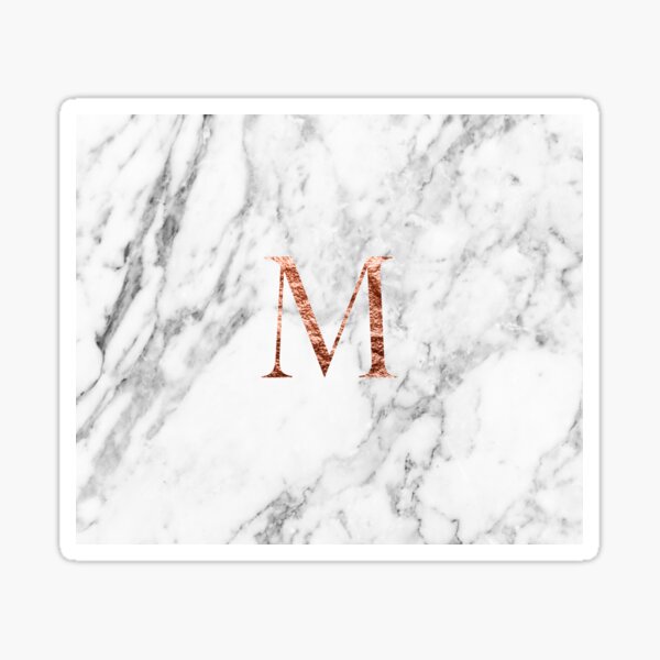 Monogram rose marble M Sticker