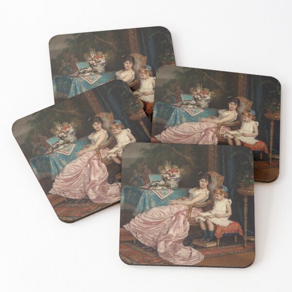 Item preview, A Mother and Daughter reading (1882) - Auguste Toulmouche designed and sold by SALON DES ARTS.