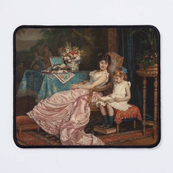 Item preview, A Mother and Daughter reading (1882) - Auguste Toulmouche designed and sold by SALON DES ARTS.