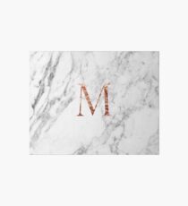Monogram rose marble M Art Board