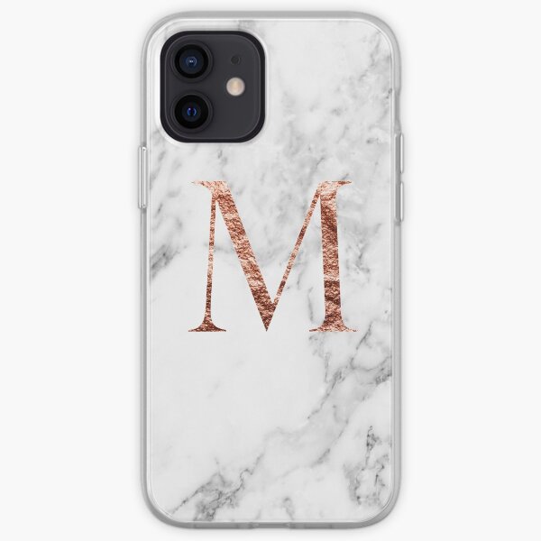 Monogram rose marble M iPhone Soft Case