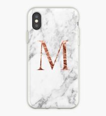 Monogram rose marble M iPhone Case