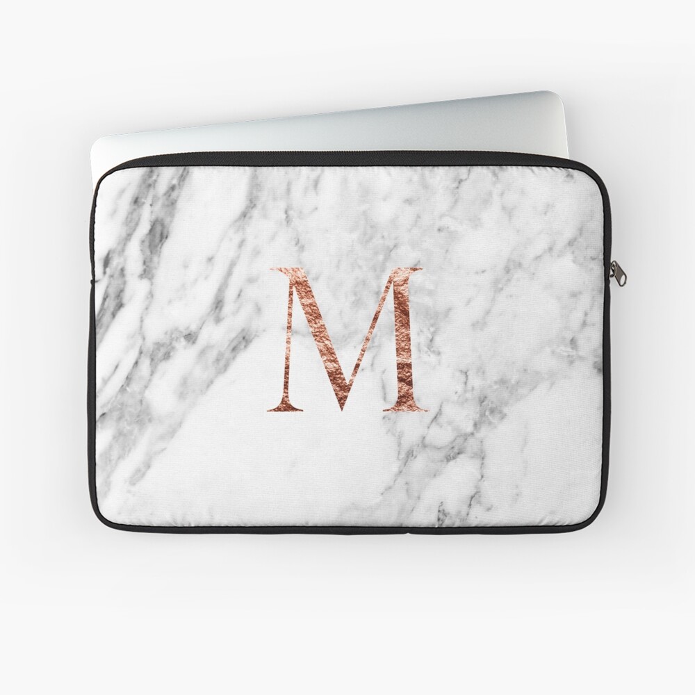 Monogram rose marble M Laptop Sleeve