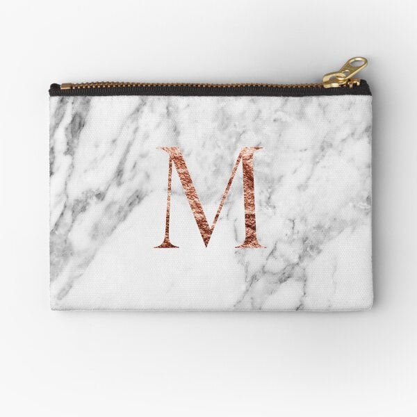 Monogram rose marble M Zipper Pouch
