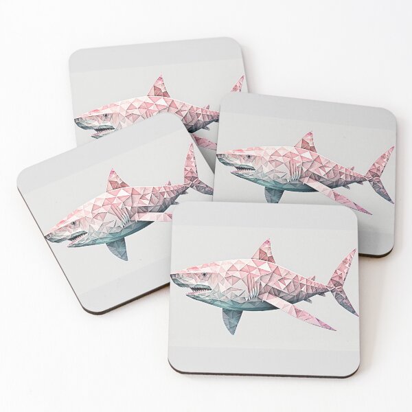 Item preview, shark pink geometric style. designed and sold by by-natiko.