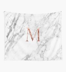 Monogram rose marble M Wall Tapestry