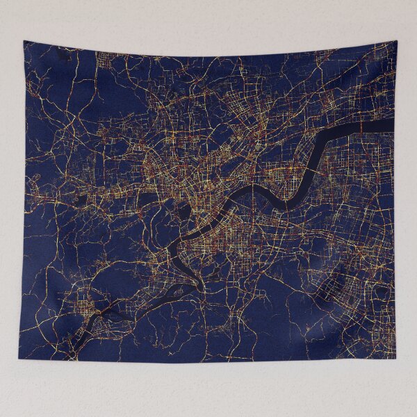 Item preview, Hangzhou, Zhejiang, China Map -  City At Night designed and sold by deMAP.