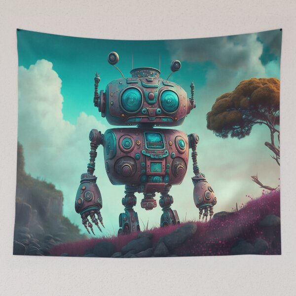 Item preview, robot lofi designed and sold by DreamscapesAI.
