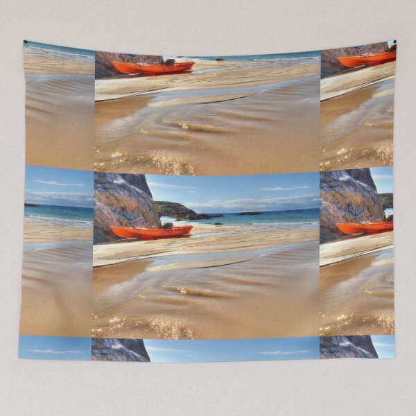 Item preview, Aterrizaje de kayak en el océano en la costa de Golden Beach designed and sold by OBTImaging.