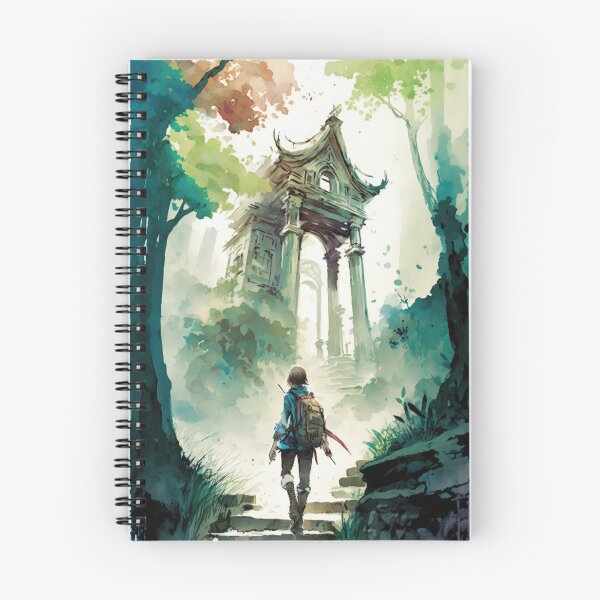 Item preview, Watercolor RPG Woman Ascending Temple Stairs - Fantasy Art Design designed and sold by The-Sinister.