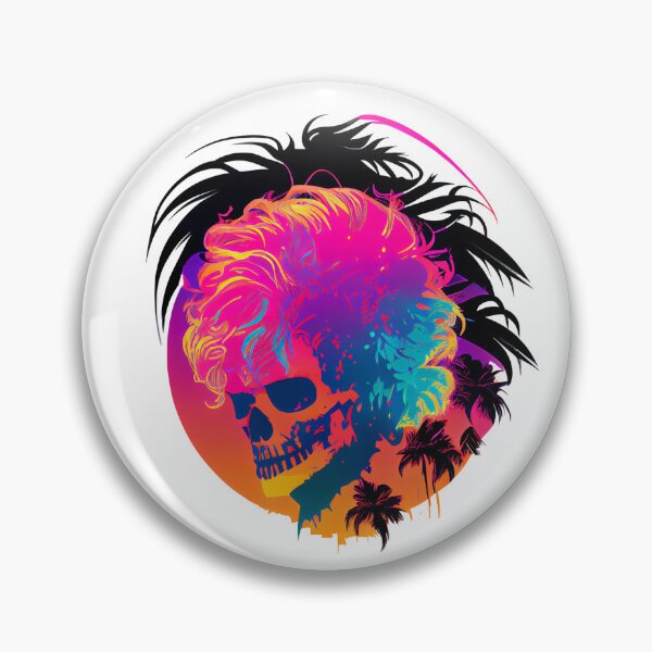 Item preview, Bright Tropical Skull with Crazy Luminous Hair designed and sold by ShadowAndSlate.