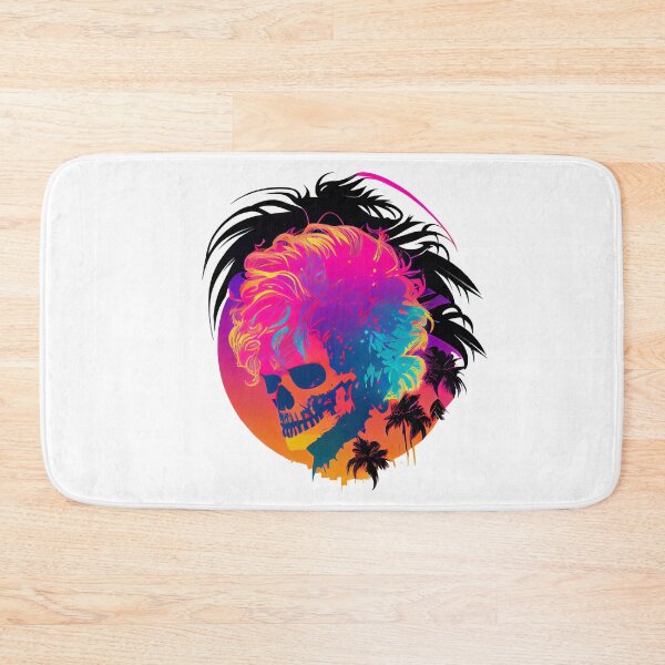 Item preview, Bright Tropical Skull with Crazy Luminous Hair designed and sold by ShadowAndSlate.