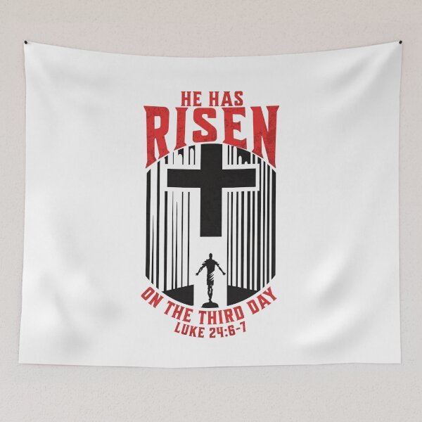 Item preview, He Has Risen Luke 24:6 Bible Verse for Easter V1 designed and sold by Family Journey with God.